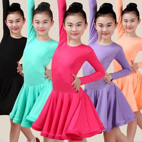 2021 News Latin Dance Dress for Girl Ballroom Dancing Rumba Samba Latin Kids Dance Costume Collar Modern Carnival Jazz Dancewear