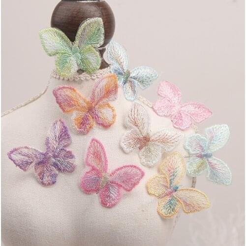 New 9pcs/Lot Shiny Butterfly Accessory For Apparel Sewing Materials Wedding Dress DIY Lace Trim