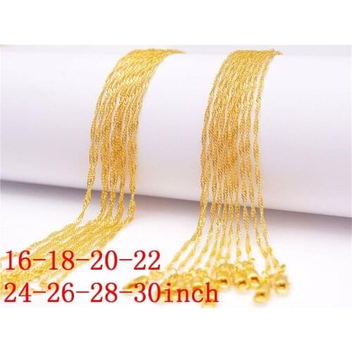 NEW New Fashion, 1 PCS 16-30inch vacuum plated Necklace, water wave chain for women/men,Free Shipping