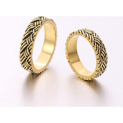 Braided Twist Ring Antique Alloy Ring Old Fashioned Fashion Retro Jewelry Charm Simple INS Style Fashion Jewelry New Trend
