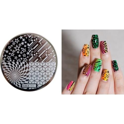On sale 1lot by 1pcs 2016new style 1pc Hing Quality Stainless Steel Image hehe 003 Nail Art Stamp stampping