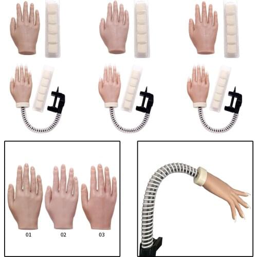 Silicone Training Practice Hand Mannequin Model Bendable Jewelry Display DIY