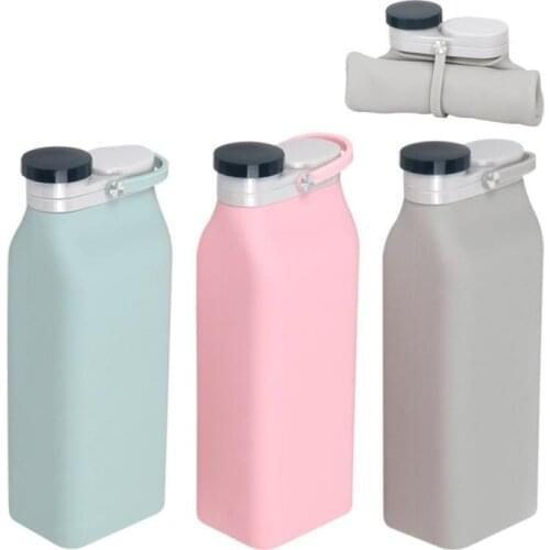 Silicone Retractable Folding Collapsible Water Coffee Bottle Cup Sports Outdoor Edible Grade Harmless Silicone Water Bottle