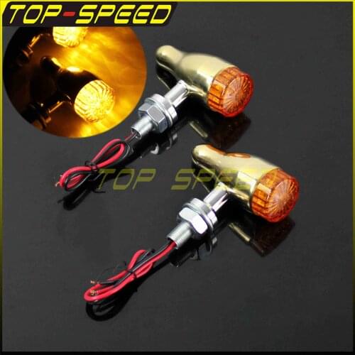 Universal Motorcycle Aluminum 12V LED Turn Signal Lights Retro Indicator Light for Harley Cafe Racer Retro Bobber Chopper
