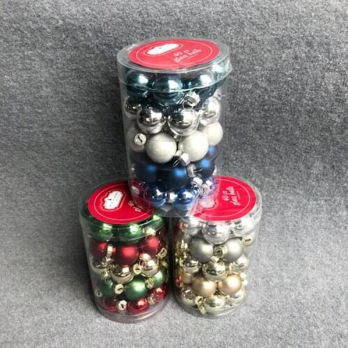 Christmas tree decoration glass ornaments small shopping mall layout foreign trade 2cm mini ball 40 mixed