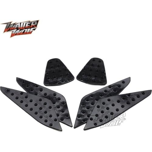 Universal Motorcycle Accessories Fuel Tank Traction Pad Protector Sticker Set Anti Slip Side Decal Gas Knee Grip Protector Black
