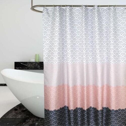 Simple new WIFI pattern waterproof shower curtain home shower curtain Bathroom curtain with plastic hook SK-11