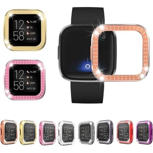 Protective Cover Case For Fitbit Versa 2 Smart Watch Crystal Rhinestone Bumper Protector Frame Shell For Fitbit Versa2 Case