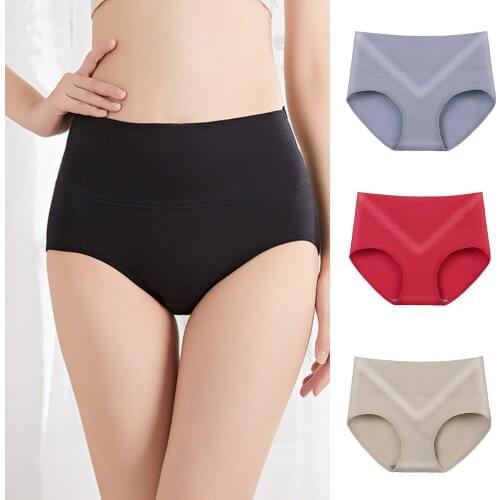 Womens Plus High Waist Cotton Panties Sexys Briefs Abdomen Hip Lift H9