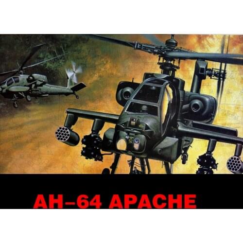 1:48 American AH-64 Apache Armed Helicopter 3D Paper Model DIY Toys