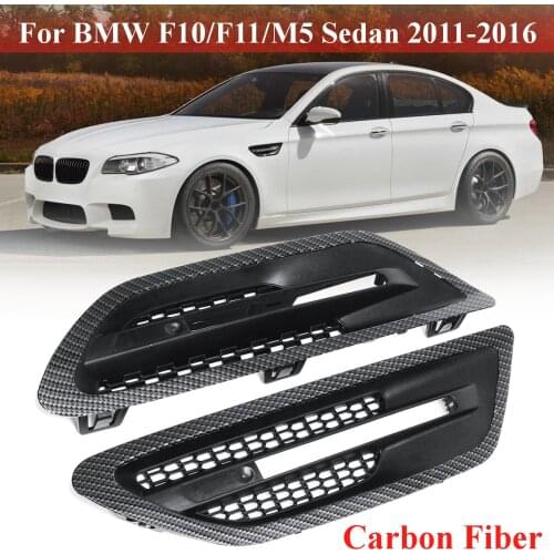 1Pair Auto Car Side Air Flow Vent For Fender Grilles For BMW F10 F11 M5 Sedan 2011-2016 Carbon Fiber Matte Black Gloss Black