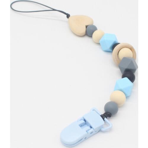 1pcs Cartoon Silicone Baby Pacifier Clips Crochet Beads Silicone Love Pacifier Chain Holder Baby Shower Gift