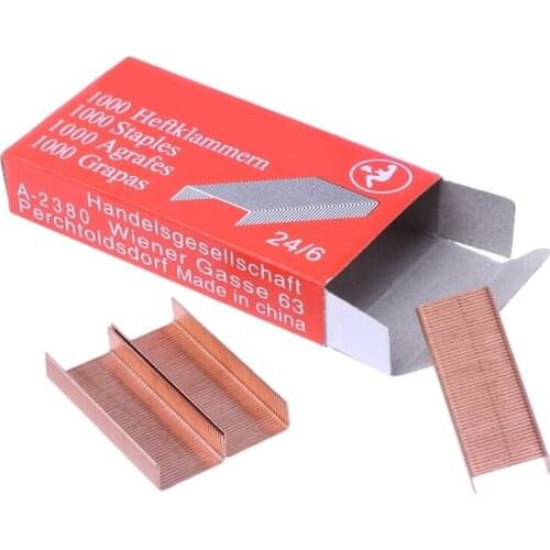 12# 24/6 Rose Gold Metal Staples for heavy duty stapling machines 1000Pcs/Box