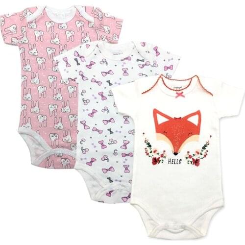 2021 Newborn Baby Boy Girl Romper New Baby Clothing Baby Clothes Short Sleeve Infant Product 3 PCS Babys sets