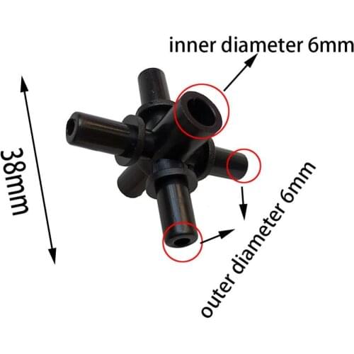 50 Pcs Garden Water Connector 6mm 5 Way Tubular Water Fast Irrigation Splitter Spray Nozzle Adapter