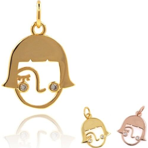 Abstract Face Pendant Fashion Exquisite Necklace DIY Jewelry Bracelet Earring Making Accessories