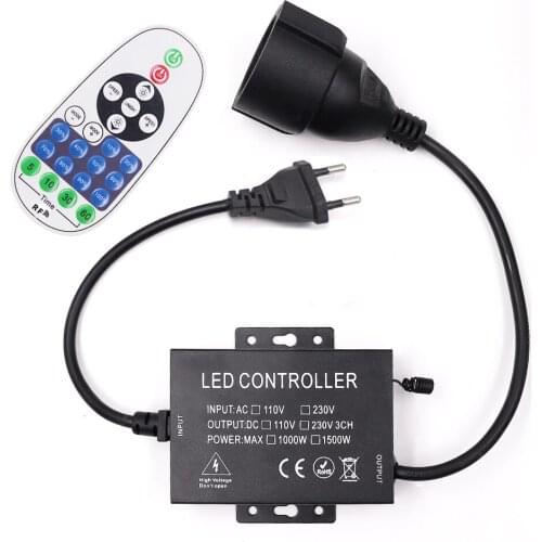 AC 110V-240V LED Strip String Dimmer 23Key RF 1500W Wireless Remote Controller EU/US Plug for LED Bulb String/Strip Light