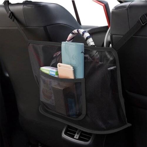 Car Net Pocket Handbag Holder Universal Multifunction Car Organizer Seat Gap Storage Mesh Pocket Interior Accessories
