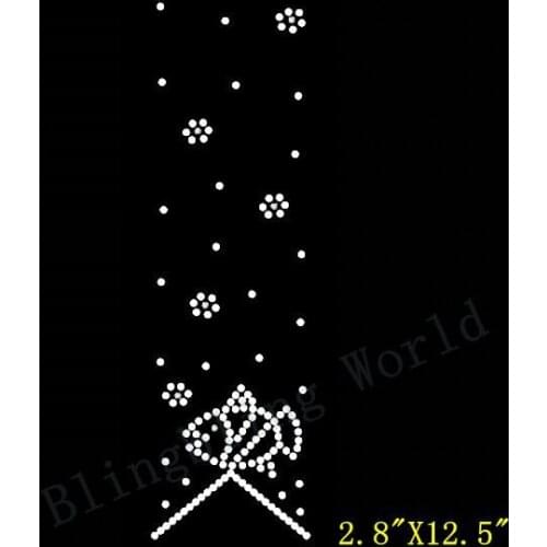 Free shipping Rhinestone special dot with fish design Hot Fix Hotfix Iron On Transfer Bling for CHEER Bow