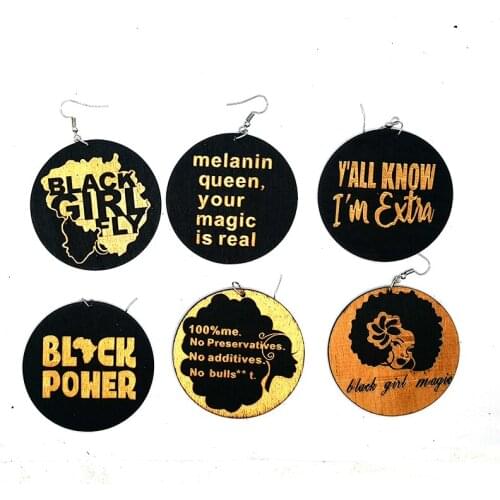 Free shipping!!mixed designs engraved african wooden earrings