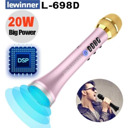Lewinner L-698D Wireless Karaoke microphone,20W Professional Bluetooth microphone speaker with DSP Sound effect chip