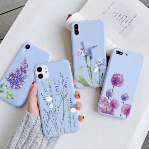 Lavender Flowers For Samsung Galaxy A71 A70 A72 A52 A51 A50 A21S A31 A32 A20E A10 A12 A40 S20 FE S21 Ultra S9 S10 Plus TPU Case