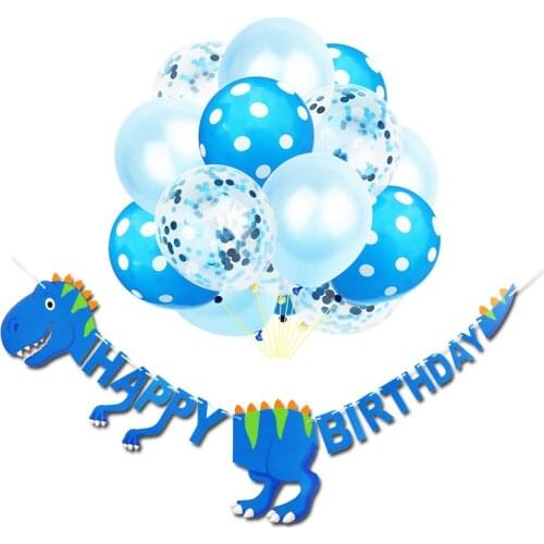 32CM Happy Birthday Banners Dinosaur Party Decor Baby Shower Boys Birthday Party Decorations Kids Safari Party Supplies Jungle