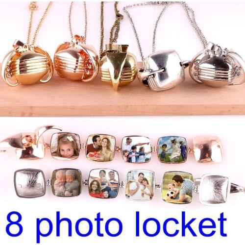 Smooth Square Magic Photo Floating Memory Pendant Enlarge Photo Angel Wings Necklace Flash Box Fashion Album Box Necklace