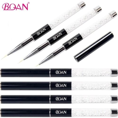 BQAN 5/7/9/11mm Nail Brush Rhinestone Handle Draw Tips Drawing Line Painting Pen Tools Manicure Nail Art Brush Decorations