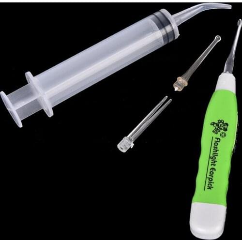 Hot Tonsil Stone Remover Tools LED Light Ear Irrigator Syringe Wax Remover Stainless Steel Earpick Clean Care Tool New