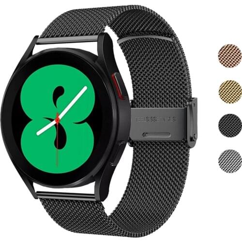 For Samsung Galaxy Watch 3 45mm 41mm band 20mm 22mm Solid Stainless Steel Wristbands Mesh Metal Bracelet for Galaxy Watch4 Strap