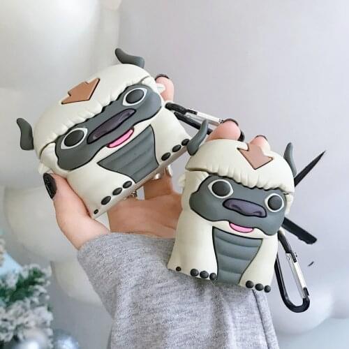 Cartoon Appa Avatar Bull Cute Silicone Cover for Boys Girls Kids Funny Protective Case for Airpod 1 2 Pro