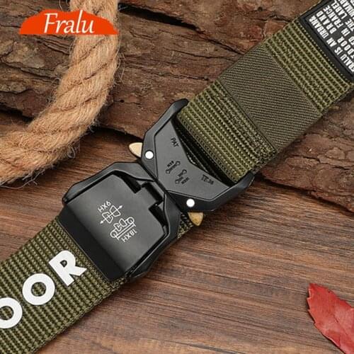 FRALU Mens tactical military belts Heavy Duty army Adjustable Nylon belt Outdoor Police Metal Buckle belt 125/140CM/Wide 3.8