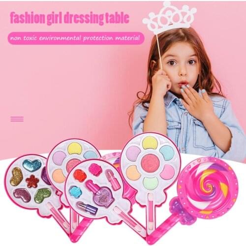 Non-toxic Princess Makeup Boxes Set Girl Pretend Playing Colorful Lipstick House Educational Beauty Cosmetic Toys