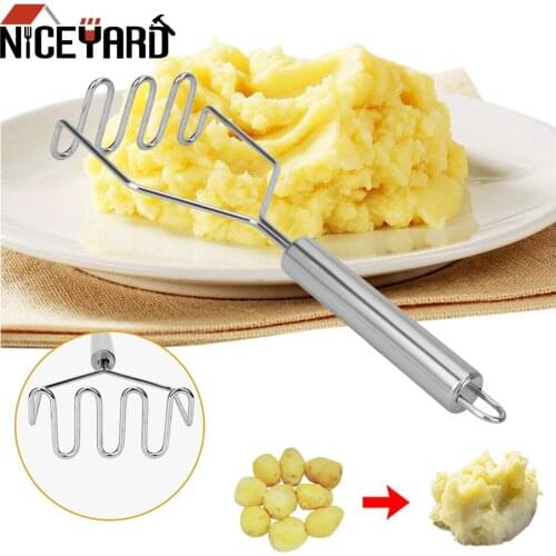 NICEYARD Stainless Steel Potato Crusher Durable Wave Shape Potato Masher Kitchen Tool