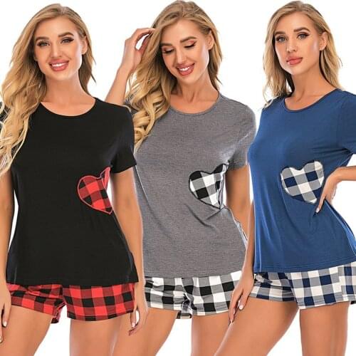 New Sale Sleep Suit T-shirt+Shorts Pajamas Suit Summer Women Short Sleeve Shorts Home Wear Pajamas For Women Pajama Set 2021