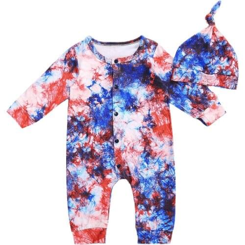 0-24M Tie Dye Clothing Newborn Kid baby Boy Girl Clothes Autumn Long Sleeve Gradient Romper Cute Sweet Cotton New born Outfit