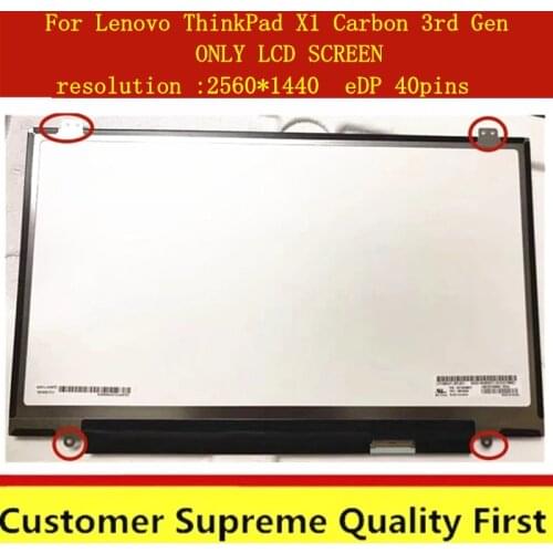 Laptop LCD LED Screen Panel Display LP140QH1 SPB1 LP140QH1-SPB1 2560*1440 For Lenovo ThinkPad New X1 Carbon
