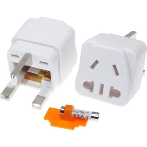 UK Travel Plug Adapter Type G With 13A Fuse,Convert US/AU/China Outlet Socket To HongKong SG MY Power Plug Charging Socket