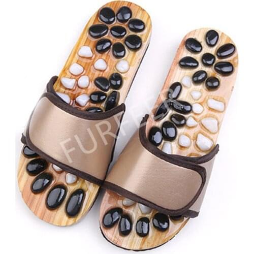 Mens Summer Magnet slippers Indoor Health Imitation Jade Massage Shoes Men Black Slides Home Flat Sandals Outdoor Flip Flops