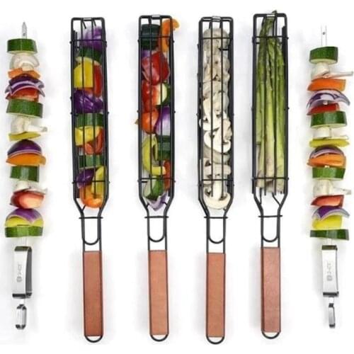 Barbecue Grill Pan Baking Easy Kebab Barbecue Baskets Easy Kebab Barbecue Baskets Topper Veggies Bbq Wok Tool Outdoor Tools