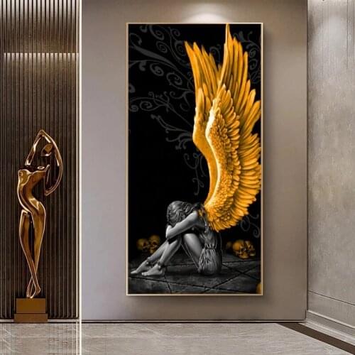 Modern Classical Art Devil and Angel Character Wings Canvas Painting Posters and Prints Wall Art Picture Living Room Home Decor
