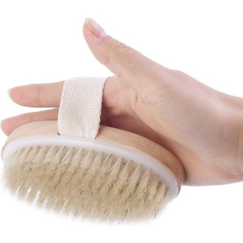 Dry Skin Body Natural Bristle Brush Soft SPA Brush Bath Massager Home Stimulate Blood Circulation SPA Shower Scrubber
