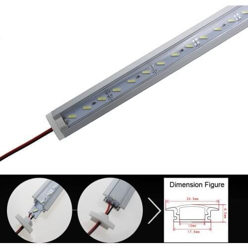 LED Bar Light 1m 144leds DC 12V led tube hard luces strip smd 3528 kitchen under cabinet light With Aluminum Profile , pc cover