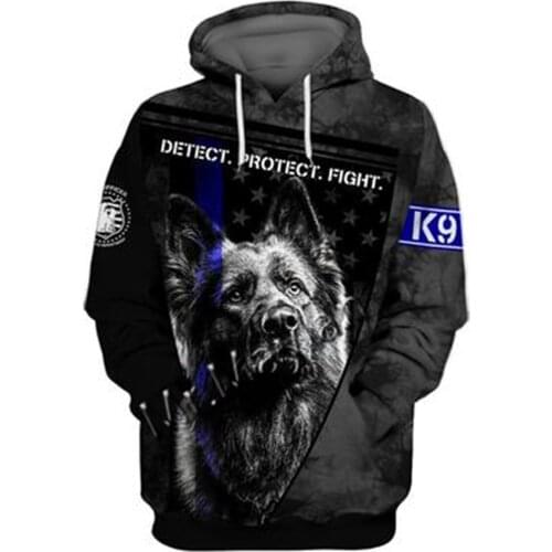Unisex 3D German Shepherd Graphic Hoodie Harajuku Hoodie Alt Clothing Animal Crossing Streetwear Oversized Hoodie Pullover QW-29