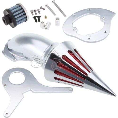 High Quality Billet Aluminum Motorcycle Chrome Metal Cone Spike Air Cleaner Intake Filter Kit For Honda Shadow Aero VT 750 750C