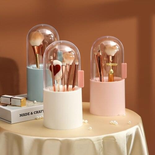 Storage Box Cosmetic Organizer Makeup Brush Barrel Holder Eyebrow Pencil Plastic Box Waterproof Contains Pearls