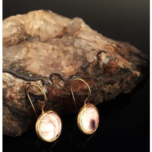 Dr Stone Natural Stone Women 'S Pearl Stone Gold Plated Earrings XKRB53 373144782