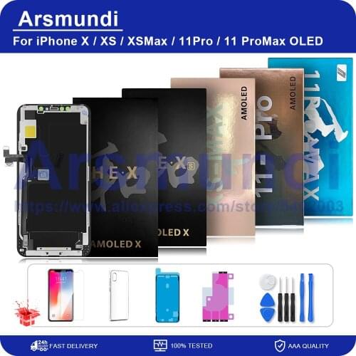 HE OLED For iPhone X Xs Max 11Pro Max LCD Display Touch Screen Digitizer Assembly Replacement Parts xsmax 11promax
