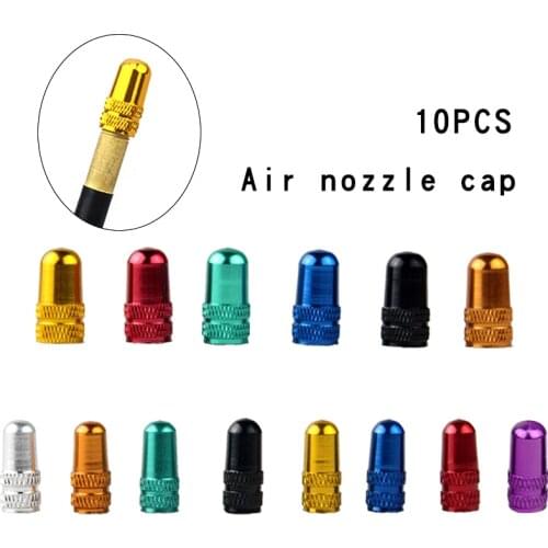 10pcs Bicycle air nozzle cap color aluminum alloy American air valve French air valve cap road vehicle tire dust valve cap